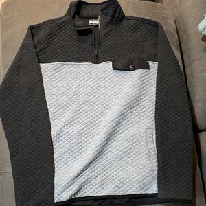 Men's Black and Gray Quilted Sweater